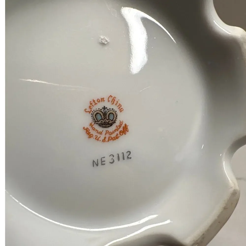 RARE Teapot & Lid Heritage Brown Floral Lefton 3112 6 Cup 6